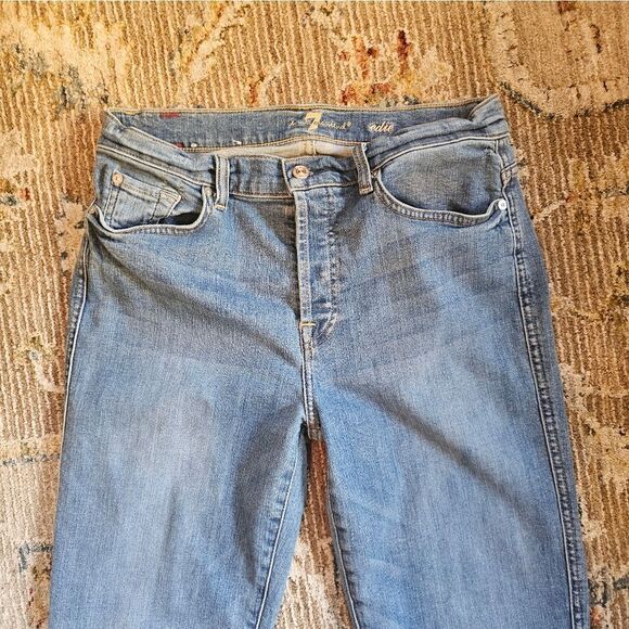7 for all mankind  Edie jeans sz 31 with 27" inseam, buttonfly - Picture 4 of 6